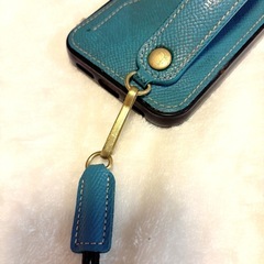 HANATORA iPhoneケース ストラップ付き ターコイズブルー 中古品の画像