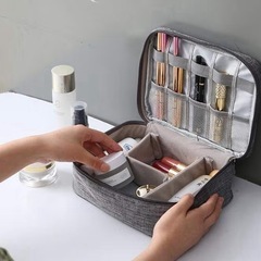 電子機器 トラベルオーガナイザー ストレージバッグ  - ケーブルオーガナイザー 電子機器アクセサリーケース iPad Miniケーブル 電話充電器 アダプター フラッシュハードドライブ USBなど 化粧ポーチ　- パープルの画像