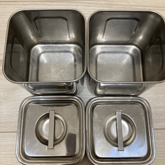 【中古】YUKIWAステンレス 深型角キッチンポットSIZE:12 の画像