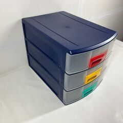 3段 収納ケース 書類ケース 小物入れ プラスチック製 幅26cm×奥行38cm×高さ28cmの画像