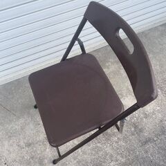 【那須町役場】折畳み椅子　プラスチック　昭和レトロ　チェア　パイプ椅子【管理番号333】の画像
