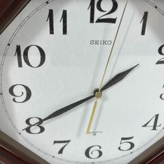SEIKO QUARTZ セイコー 木枠 壁掛け時計 QE539B 幅30cm×高さ30cm×奥行5cmの画像