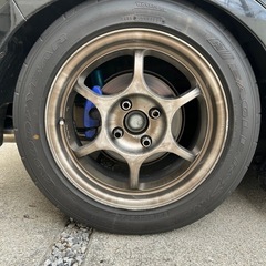 値下交渉可ブラックレーシングホイールタイヤ4本の画像