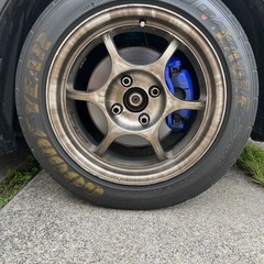 値下交渉可ブラックレーシングホイールタイヤ4本の画像