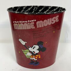 スチール製 ディズニー ミッキー ミニー ゴミ箱 ごみ箱 ペールボックス 楕円形 当時物 昭和レトロ 幅26cm×奥行18cm×高さ32cmの画像