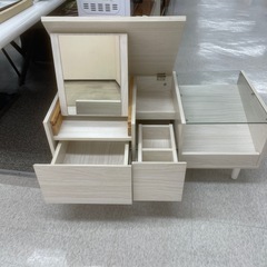 鏡付き収納テーブル　高さ約39㎝　横幅約91.5㎝　奥行約45㎝の画像