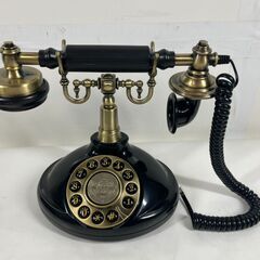 未使用 アックスヤマザキ アンティーク調電話機 AT-1920 黒電話の画像