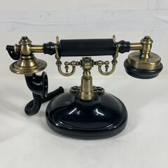 未使用 アックスヤマザキ アンティーク調電話機 AT-1920 黒電話の画像