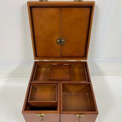 木製 メイクボックス 大容量 幅30cm×奥行30cm×高さ30cmの画像