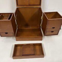 木製 メイクボックス 大容量 幅30cm×奥行30cm×高さ30cmの画像