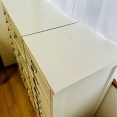 キャビネット チェスト 多段チェスト 引き出しいっぱい多段チェスト 天然木 9段 ホワイト  収納 引き出し 木製  完成品の画像