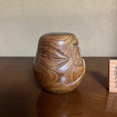 ■達磨 だるま 置物 2点 幸運 延寿 木製 木彫 越中井波 民芸品■サ33の画像