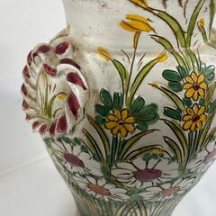イタリア 花柄 花瓶 花器 おしゃれ インテリア オブジェ 幅25cm×奥行23cm×高さ35cm の画像