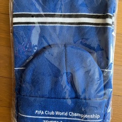 新品未着用【TOYOTA　CUP　2005 】サッカー　記念品　 非売品　マフラー&ニット帽子　セット　ブルー　 の画像