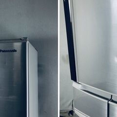 ID:rf00225 【自社配送エリア内限定】パナソニック Panasonic 冷蔵庫 ファミリー 中古 2017年製 5ドア 411L シャンパン ファン式 右開き NR-E412V-N  【リユース品：状態B】【送料無料】【設置費用無料】の画像