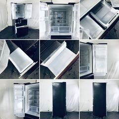 ID:rf00223 【自社配送エリア内限定】シャープ SHARP 冷蔵庫 ファミリー 中古 2016年製 6ドア 551L グラデーションレッド ファン式 観音開き SJ-GT55B-R  【リユース品：状態B】【送料無料】【設置費用無料】の画像