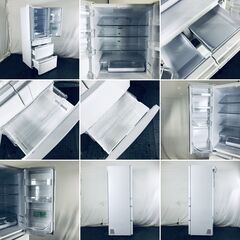 ID:rf00220 【自社配送エリア内限定】日立 HITACHI 冷蔵庫 ファミリー 中古 2018年製 6ドア 475L ホワイト ファン式 観音開き R-F48M2(W)  【リユース品：状態B】【送料無料】【設置費用無料】の画像