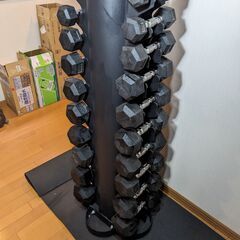 【急募】ヘックスダンベル 1kg-10kgセット 計20本 ＋ラック まとめ売りの画像