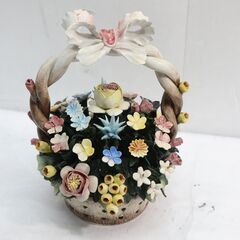 ◆ カポディモンテ焼きの陶花（フラワーバスケット）　　#32172　◆の画像