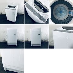 ID:sg220456 東芝 TOSHIBA 洗濯機 一人暮らし 大きめ 中古 2021年製 全自動洗濯機 7.0kg ホワイト 送風 乾燥機能付き AW-7G9BK  【リユース品：状態B】【送料無料】【設置費用無料】の画像
