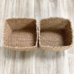 【お受け渡し決定】ニトリ 自然素材バスケット ２個セット かご　収納　の画像