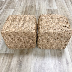 【お受け渡し決定】ニトリ 自然素材バスケット ２個セット かご　収納　の画像