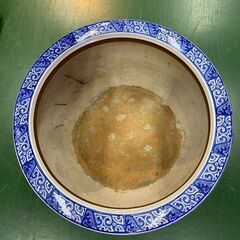 【愛品倶楽部柏店】火鉢　染付鳳凰松竹　和室の飾り　植木鉢　鉢カバー　インテリアの画像