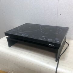 台付 IRIS OHYAMA EIH1470-B 本体のみ 2014年製 箱説無し 動作確認済 IHクッキングヒーター アイリスオーヤマ 中古 電化製 2口コンロ 専用スタンド付き  【商品説明】251022-1の画像
