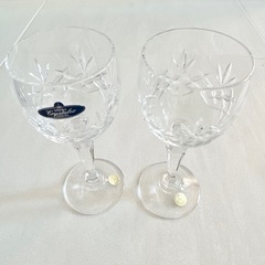 【ネット決済・配送】ボヘミアクリスタル　ペアグラス　ワイングラス　未使用　美品　箱入り　Bohemia Crystal Cristal Crystalex Cristalex 2人　2個セット の画像