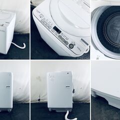 ID:sg220448 シャープ SHARP 洗濯機 一人暮らし 大きめ 中古 2020年製 全自動洗濯機 7.0kg ホワイト 送風 乾燥機能付き ES-KS70V-W  【リユース品：状態B】【送料無料】【設置費用無料】の画像