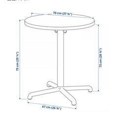 IKEA おしゃれで安定感のあるデザインの丸いカフェテーブル & チェア2脚の画像