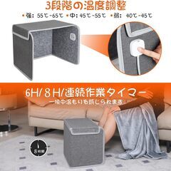 パネルヒーター ペット デスクヒーター3段階温度調節 6H/8H/連続タイマーの画像