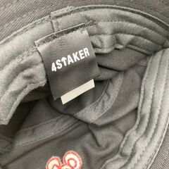 未使用◆4Staker くま刺繍ロゴ バケットハットhat　スロパチステーション　帽子　黒の画像