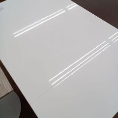 ★リユースのサカイ水戸店★ダイニングテーブルホワイトH70×D75×W94～120クリーニング済みMT5909の画像