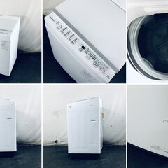ID:sg220443 東芝 TOSHIBA 洗濯機 一人暮らし 中古 2022年製 全自動洗濯機 6.0kg ホワイト 送風 乾燥機能付き AW-6DH1  【リユース品：状態B】【送料無料】【設置費用無料】の画像