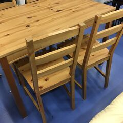 ★リユースのサカイ横浜南店★YM1552 IKEA ４人掛けダイニングセット ブラウン W118×D74×H74 クリーニング済みの画像