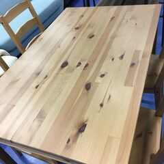 ★リユースのサカイ横浜南店★YM1552 IKEA ４人掛けダイニングセット ブラウン W118×D74×H74 クリーニング済みの画像