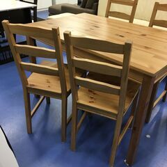 ★リユースのサカイ横浜南店★YM1552 IKEA ４人掛けダイニングセット ブラウン W118×D74×H74 クリーニング済みの画像
