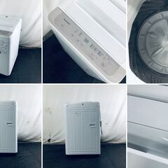 ID:sg220415 パナソニック Panasonic 洗濯機 一人暮らし 中古 2022年製 全自動洗濯機 6.0kg ニュアンスベージュ 送風 乾燥機能付き NA-F60B15  【リユース品：状態B】【送料無料】【設置費用無料】の画像