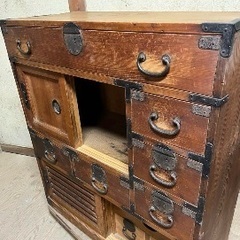 帳場箪笥　時代箪笥　鍵と隠し収納付きの画像