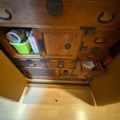 帳場箪笥　時代箪笥　鍵と隠し収納付きの画像