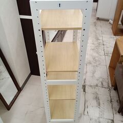 リユースのサカイ栃木店★ジモティ割あり★  ラック ベージュ×ホワイト W42×D29×H114 クリーニング済み TC11234の画像