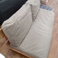 ★リユースのサカイ水戸店★２人掛けソファーグリーンH70×D81×W165クリーニング済みMT5915の画像