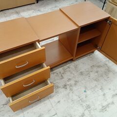 リユースのサカイ栃木店★ジモティ割あり★  ラック オレンジブラウン W132×D45×H61 クリーニング済み TC11235の画像