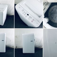 ID:sg220381 ヤマダ電機 YAMADA 洗濯機 一人暮らし 中古 2024年製 全自動洗濯機 5.5kg ホワイト 送風 乾燥機能付き YWM-T55LW  【リユース品：状態B】【送料無料】【設置費用無料】の画像