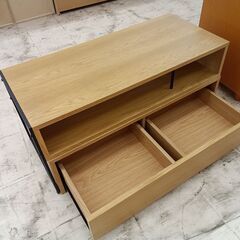 リユースのサカイ栃木店★ジモティ割あり★  TV台 ライトブラウン W91～161×D40×H42.5 クリーニング済み TC11236の画像