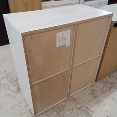 リユースのサカイ栃木店★ジモティ割あり★ 不二貿易 収納棚 ホワイト W80×D40×H85 クリーニング済み TC11237の画像