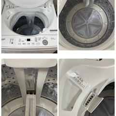 R522 ☀️ 新生活応援！ 生活家電3点セット 2024年製の高年式♪ SHARP 冷蔵庫・洗濯機・電子レンジ ⭐動作確認済⭐クリーニング済の画像