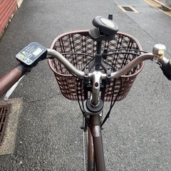Panasonic電動アシスト自転車 ブラウン バスケット付きの画像