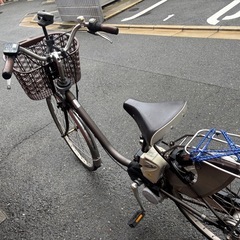 Panasonic電動アシスト自転車 ブラウン バスケット付きの画像